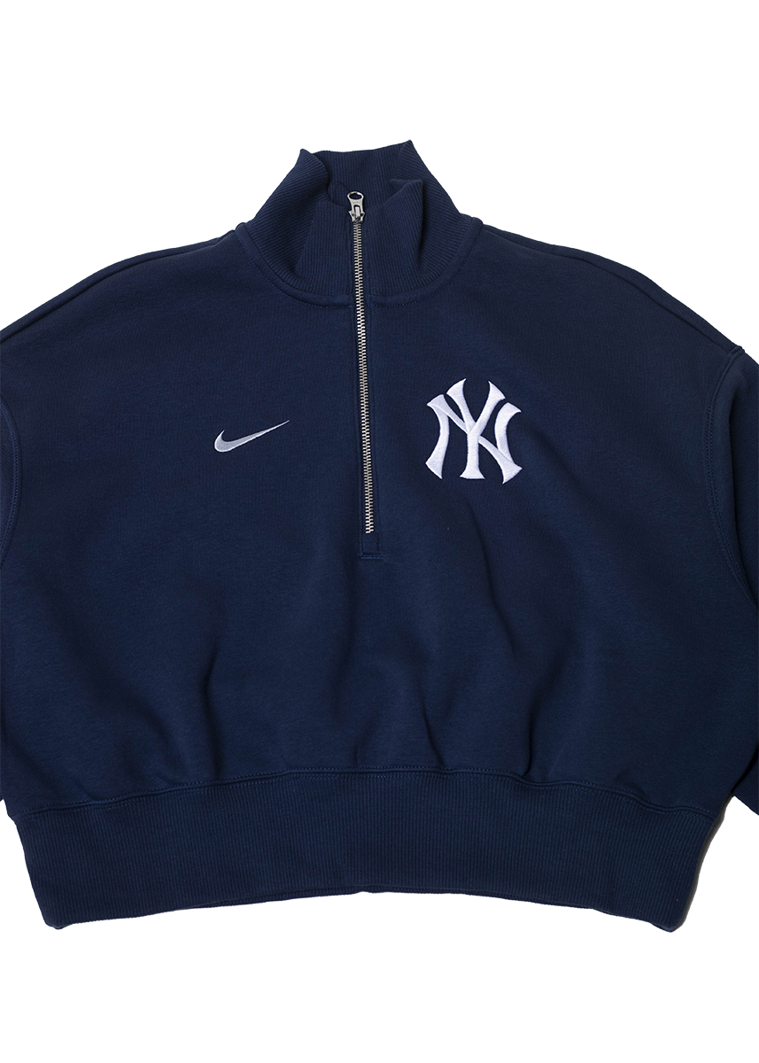 Mitchell &amp; Ness Fanatics Nike New York Yankees Phoenix Crop QTR Zip 01N9-44B-NK-LMW
