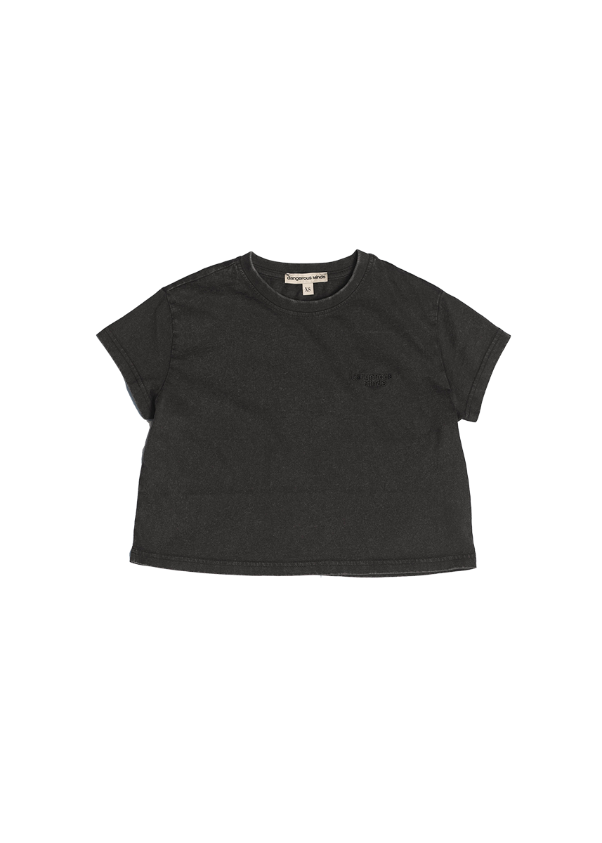 Dangerous Minds W' Tonal black crop tshirt
