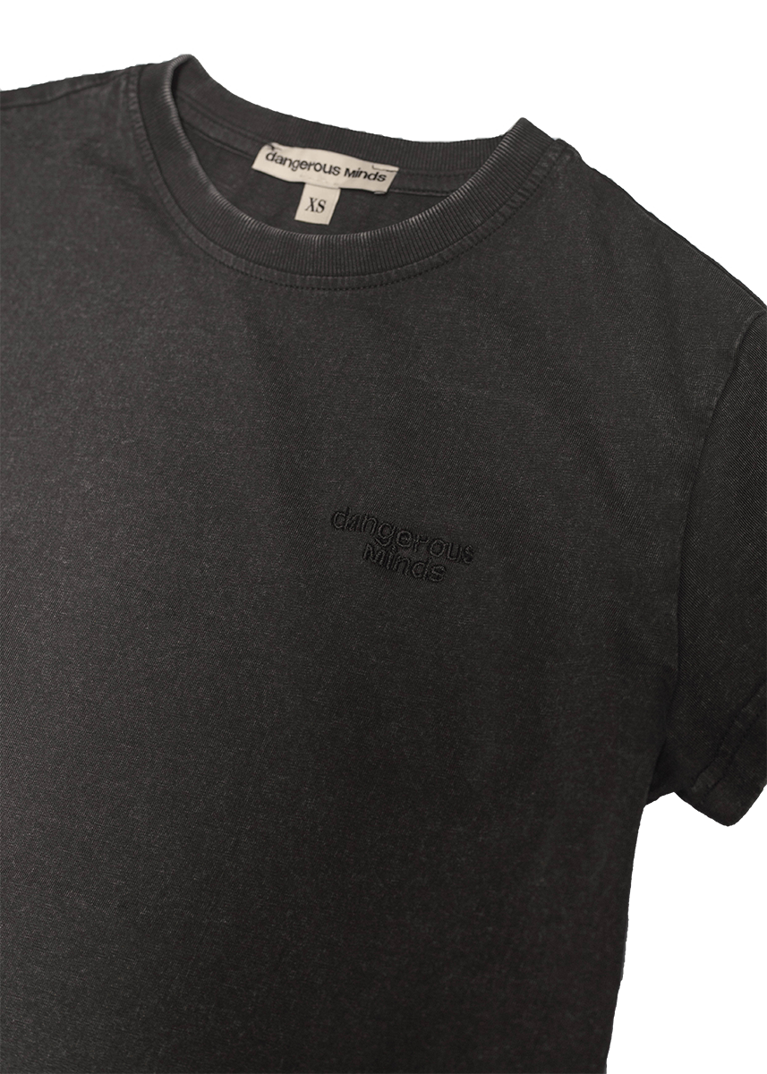 Dangerous Minds W' Tonal black crop tshirt