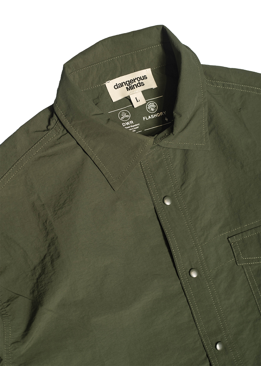Dangerous Minds olive green overshirt