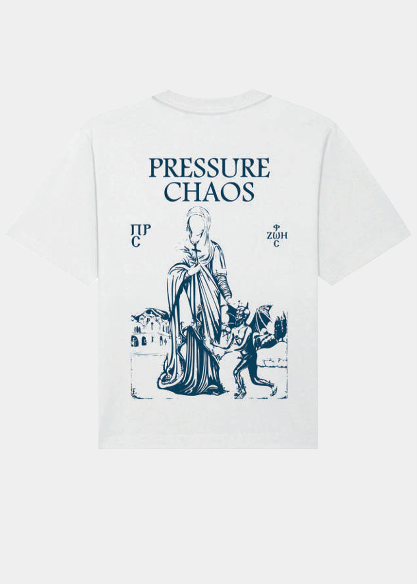 Pressure Apetaksou Satana white tshirt