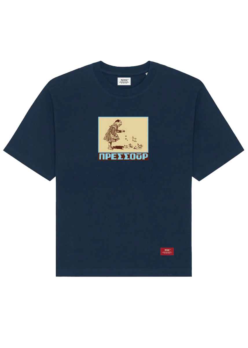 Pressure Feeding Birds navy blue tee