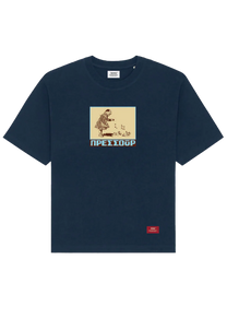 Pressure Feeding Birds navy blue tee
