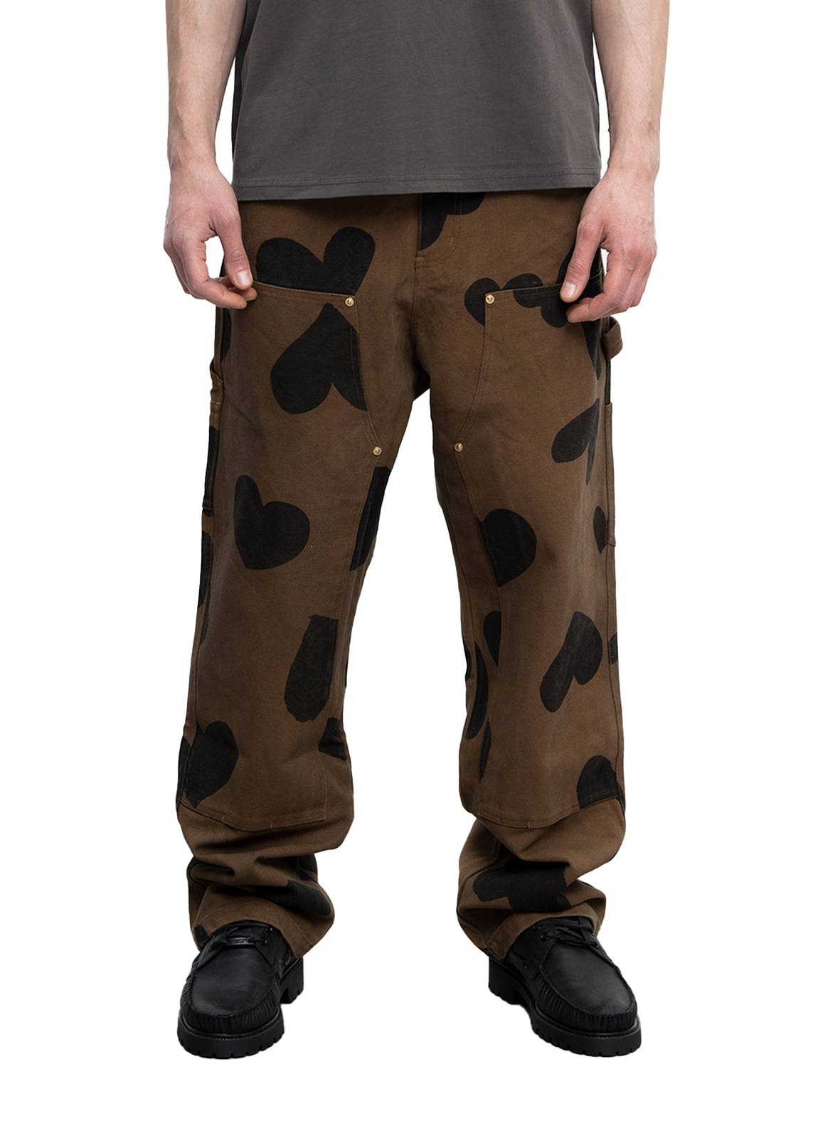 Dangerous Minds 805 Heart brown double knee pants