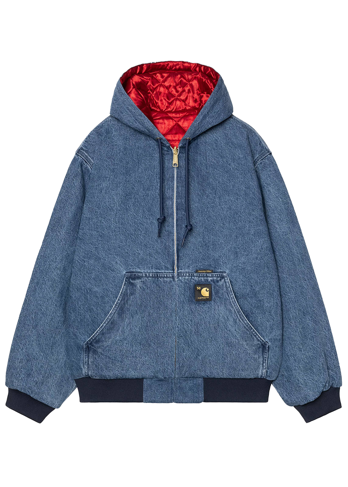 Carhartt WIP I035966 OG Active 50th Anniversary Edition denim blue/USA red stone bleached jacket