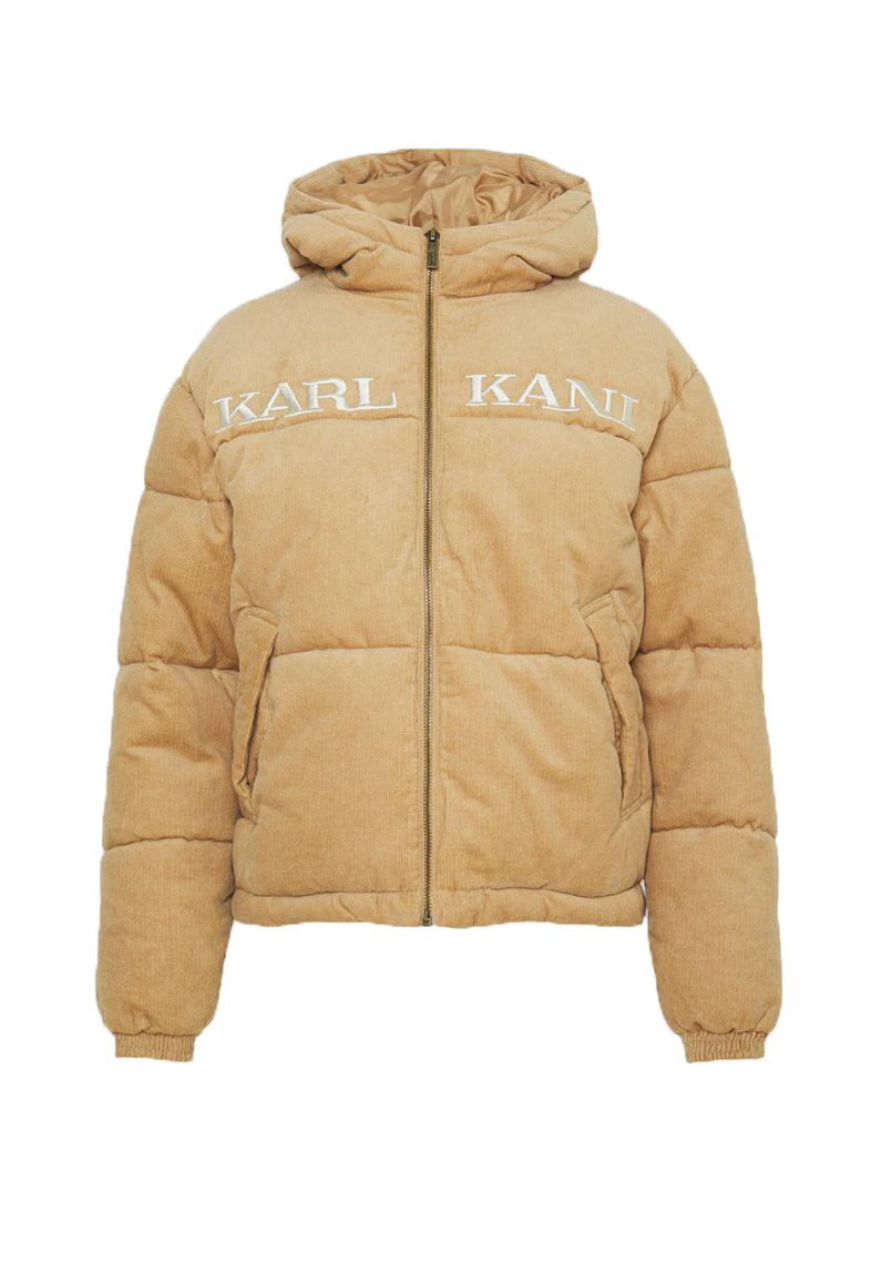 Karl Kani KW213-025 KK Retro Corduroy sand hooded puffer jacket