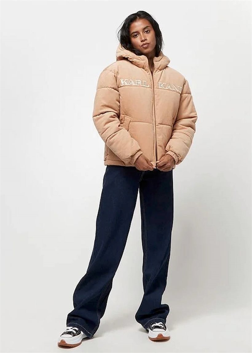 Karl Kani KW213-025 KK Retro Corduroy sand hooded puffer jacket