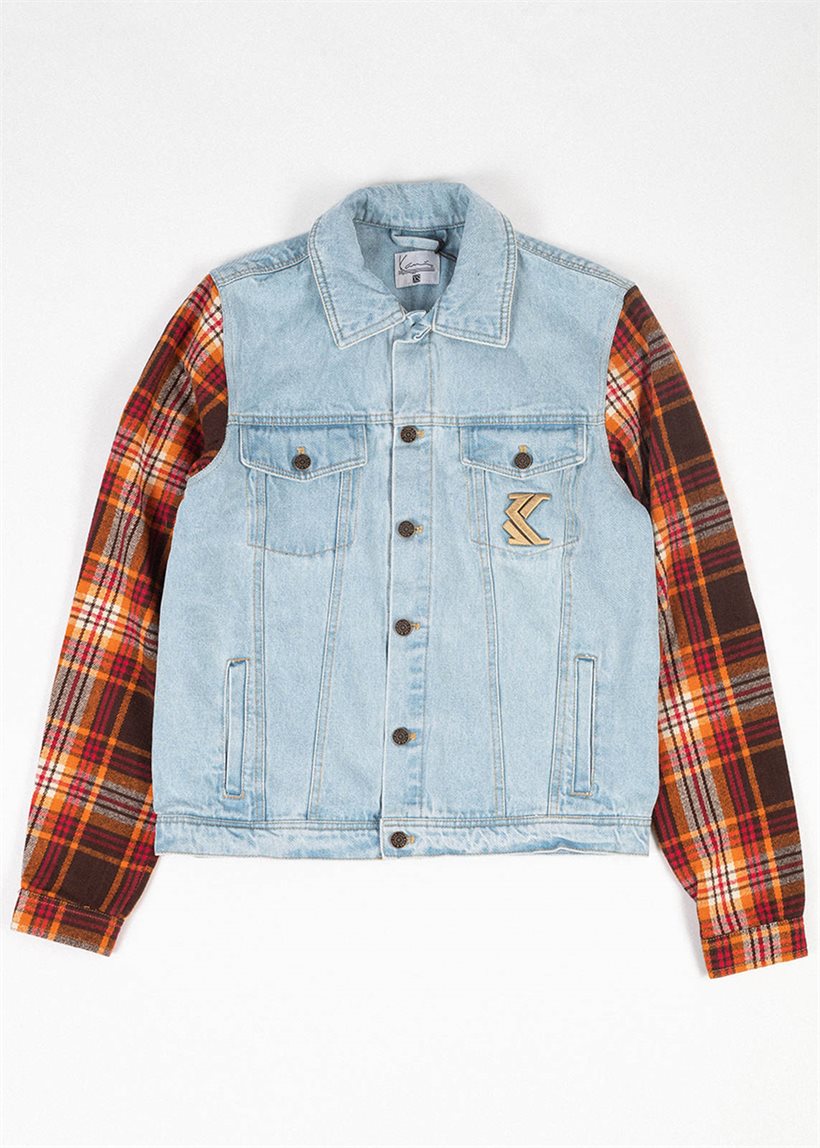 KARL KANI KM213-025 KK Retro patch denim jacket light blue