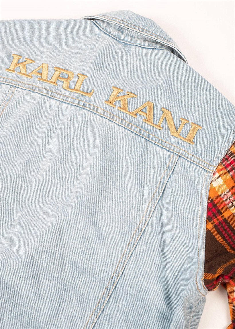 KARL KANI KM213-025 KK Retro patch denim jacket light blue