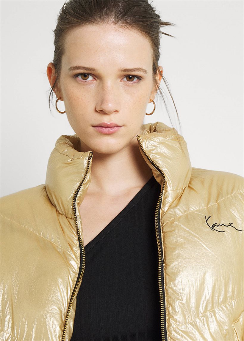 Karl Kani KW213-008 KK Chest Signature gold puffer