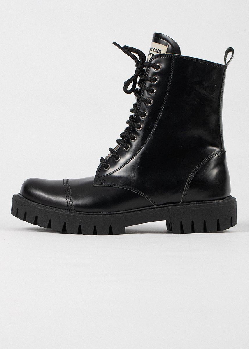Dangerous Minds 895 black leather high boots
