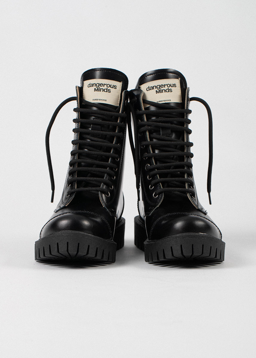 Dangerous Minds 895 black leather high boots