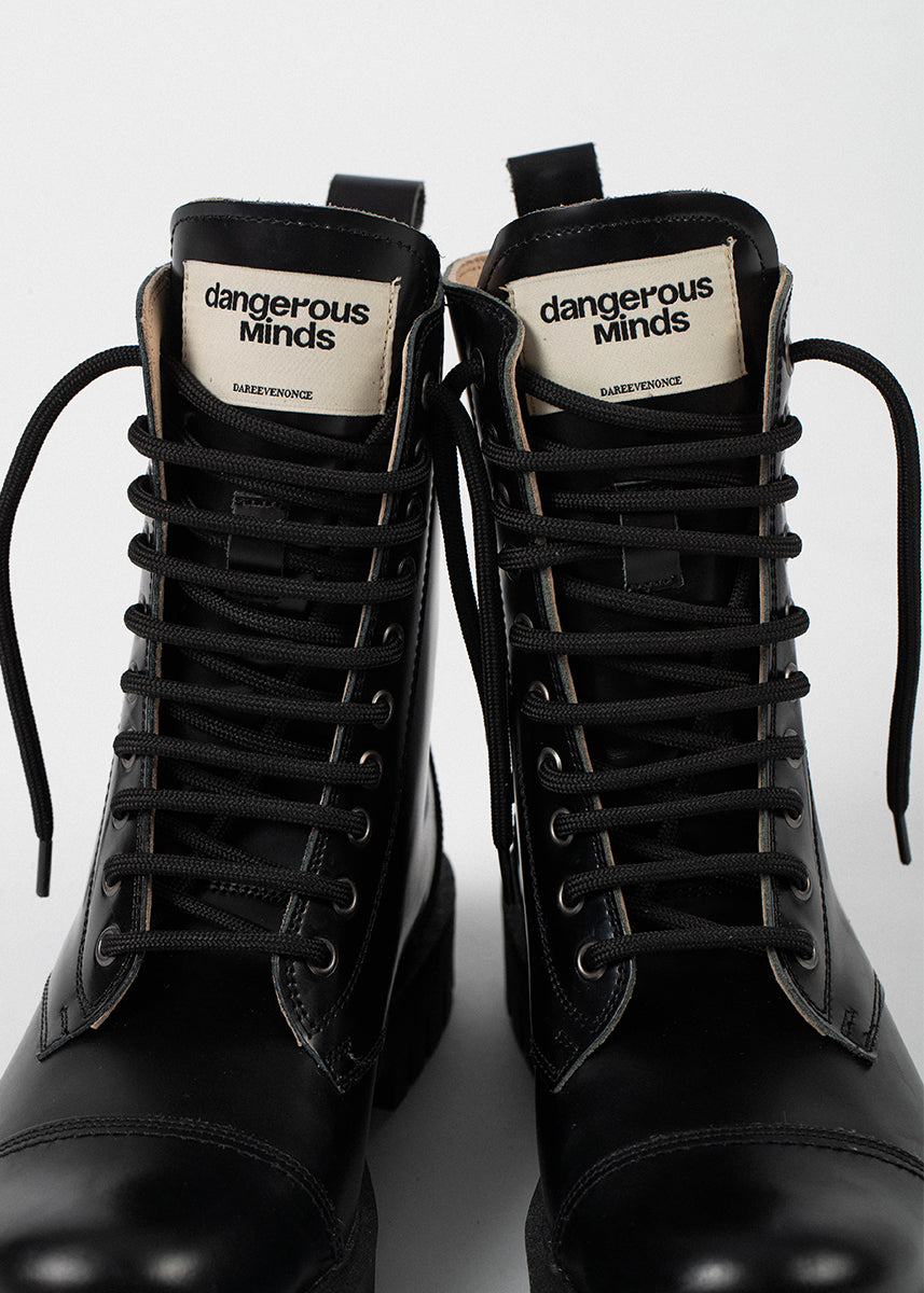 Dangerous Minds 895 black leather high boots