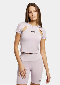 Karl Kani KW231-016 KK Small Retro shiny jersey lavender cut out tshirt