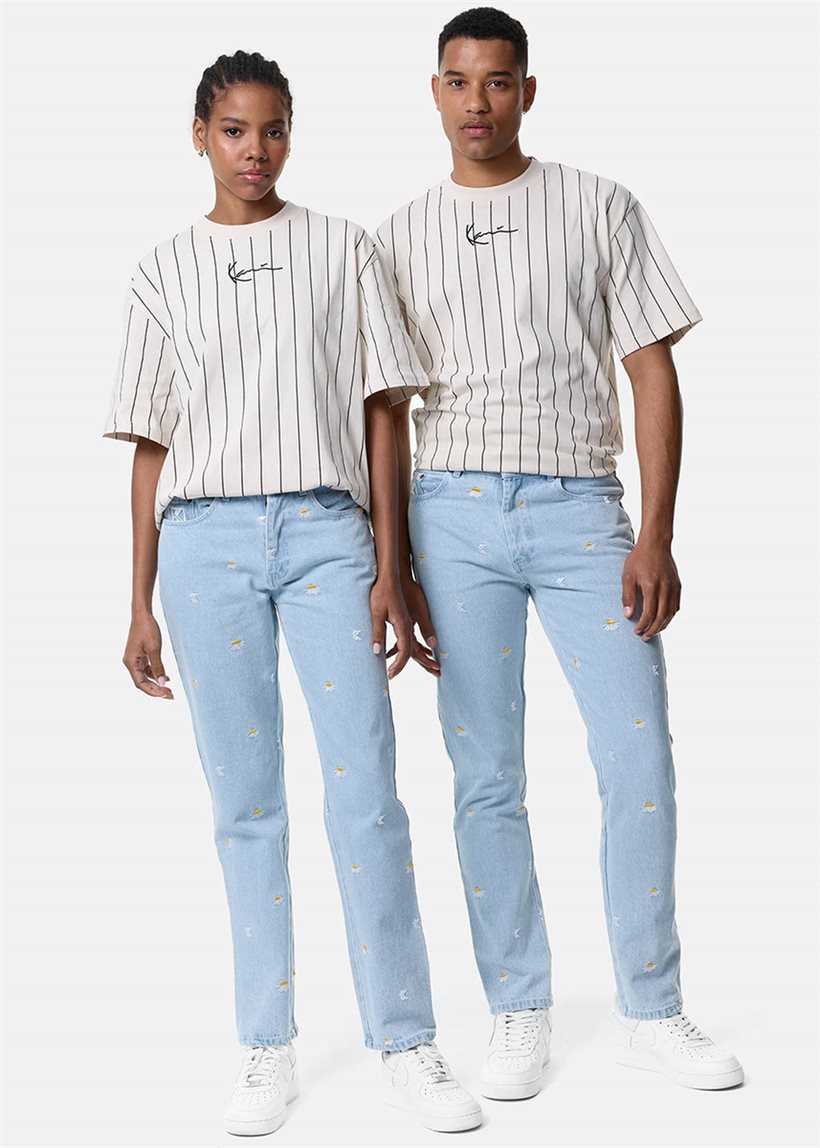 KARL KANI KU231-066 Small signature daisy straight five pocket pant jeans unisex