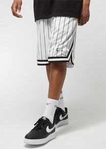 Karl Kani KM-PS011-002 KK Small Signature white pinstripe shorts