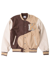 Karl Kani KU233-001 KK Retro Patch Wavy Block brown college jacket