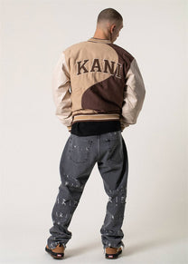 Karl Kani KU233-001 KK Retro Patch Wavy Block brown college jacket