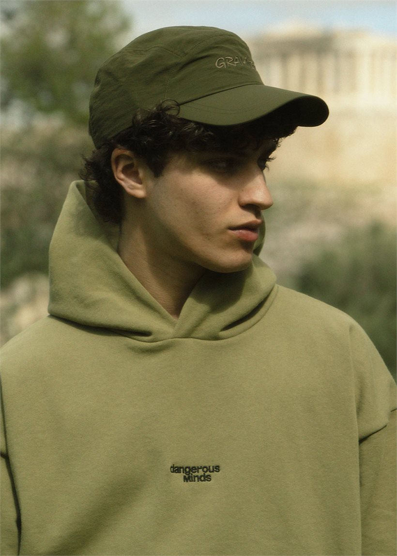 Dangerous Minds military olive oversized hoodie
