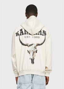 KARL KANI KM241-005 Chest signature os heavy full zip skull off white