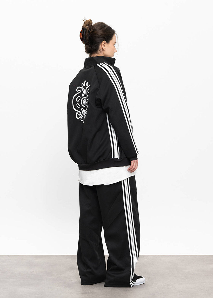 Dangerous Minds Loose Fit black white stripe track pants