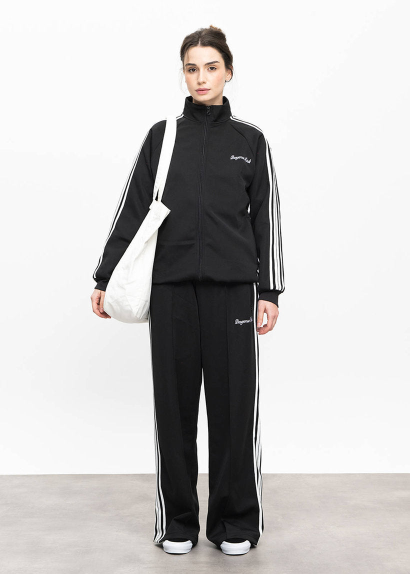Dangerous Minds Loose Fit black white stripe track pants