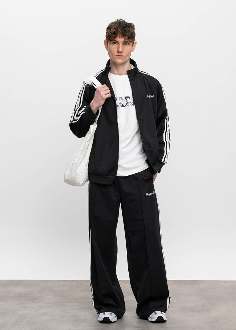 Dangerous Minds Loose Fit black white stripe track pants