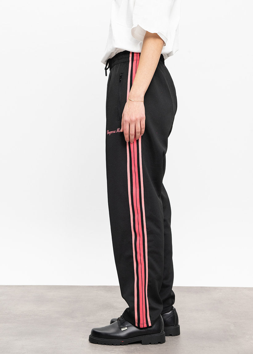 Dangerous Minds black pink stripe track pants