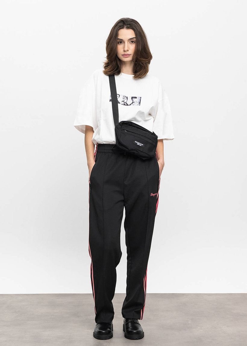 DANGEROUS MINDS Black pink stripe track pants