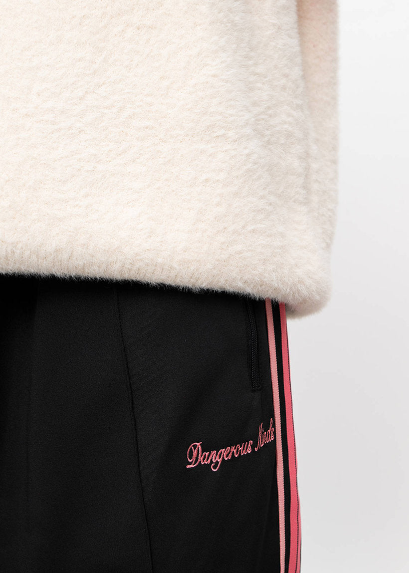 Dangerous Minds black pink stripe track pants