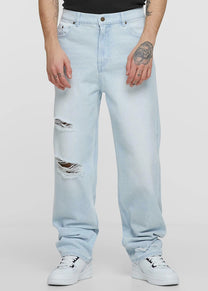 Karl Kani KM241-031 Small Signature light blue baggy five pocket heavy denim