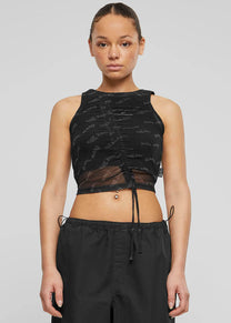 Karl Kani KW242-003 Chest Signature black gathering mesh top