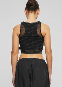 Karl Kani KW242-003 Chest Signature black gathering mesh top