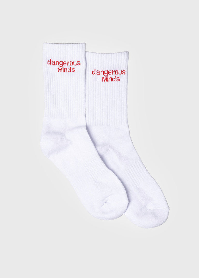 Dangerous Minds 301 Logo One white socks