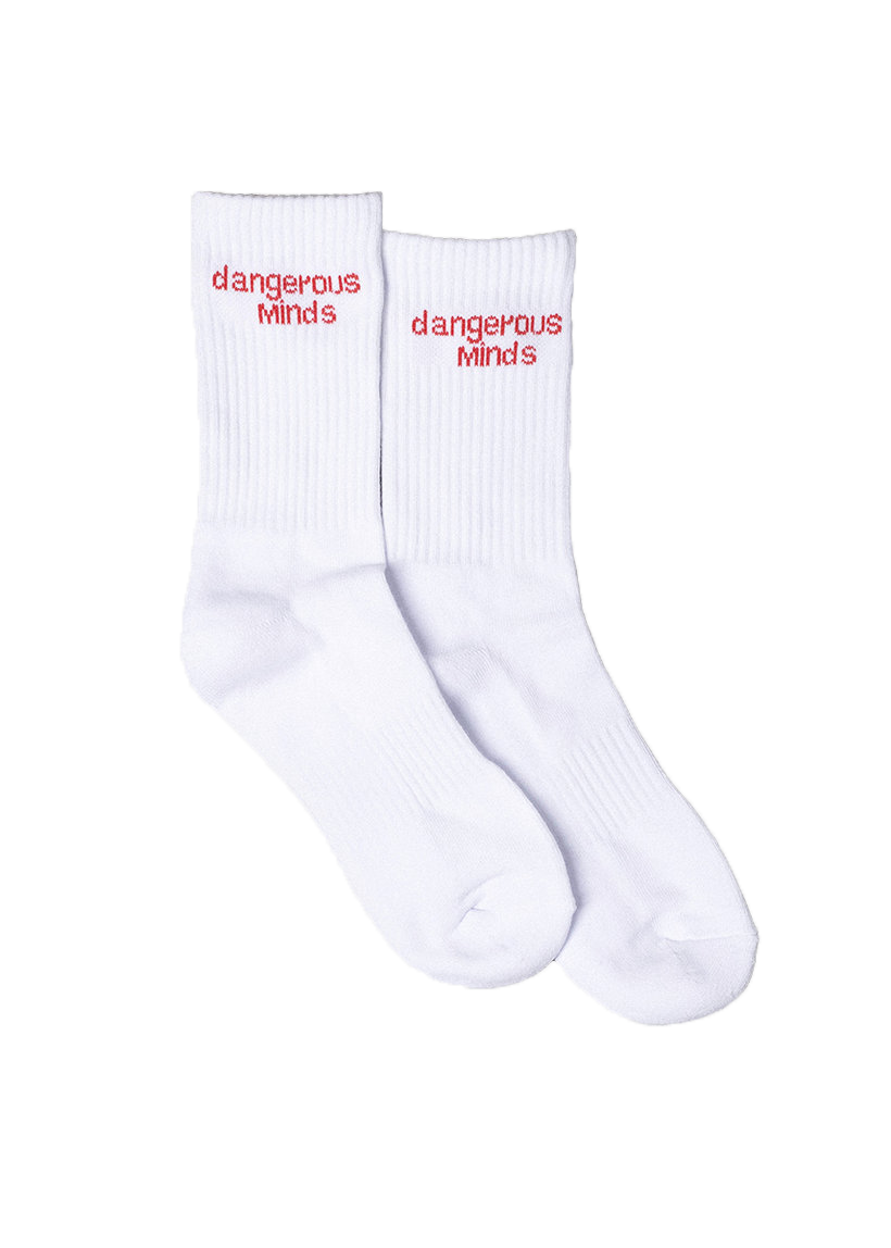 Dangerous Minds 301 Logo One white socks