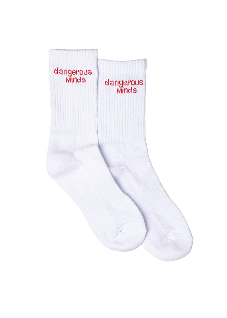 Dangerous Minds 301 Logo One white socks
