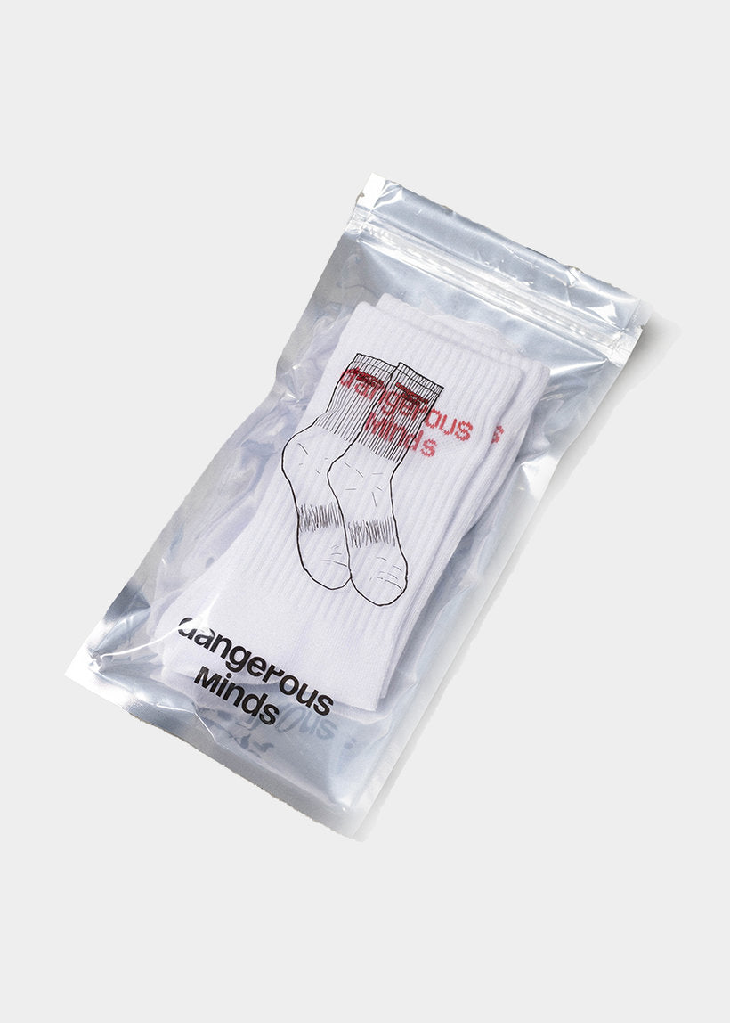 Dangerous Minds 301 Logo One white socks
