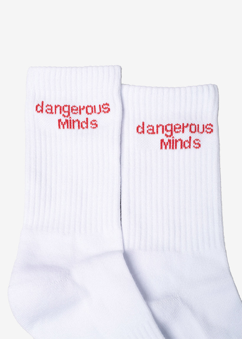 Dangerous Minds 301 Logo One white socks