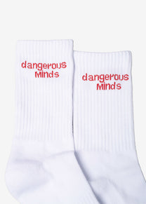 Dangerous Minds 301 Logo One white socks