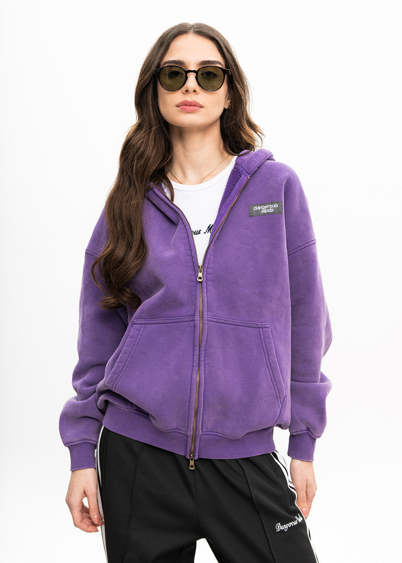 DANGEROUS MINDS 221 "Smoothie" purple washed zip jacket