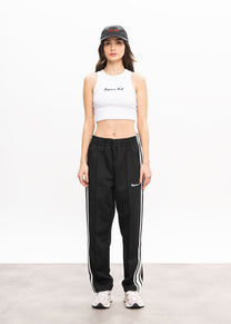 Dangerous Minds 100 Regular Fit black white stripe track pants