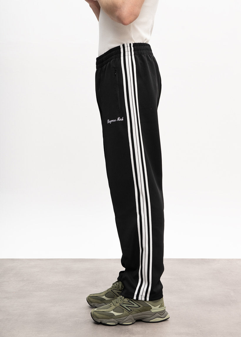 Dangerous Minds 100 Regular Fit black white stripe track pants