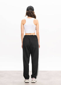 Dangerous Minds 100 Regular Fit black white stripe track pants