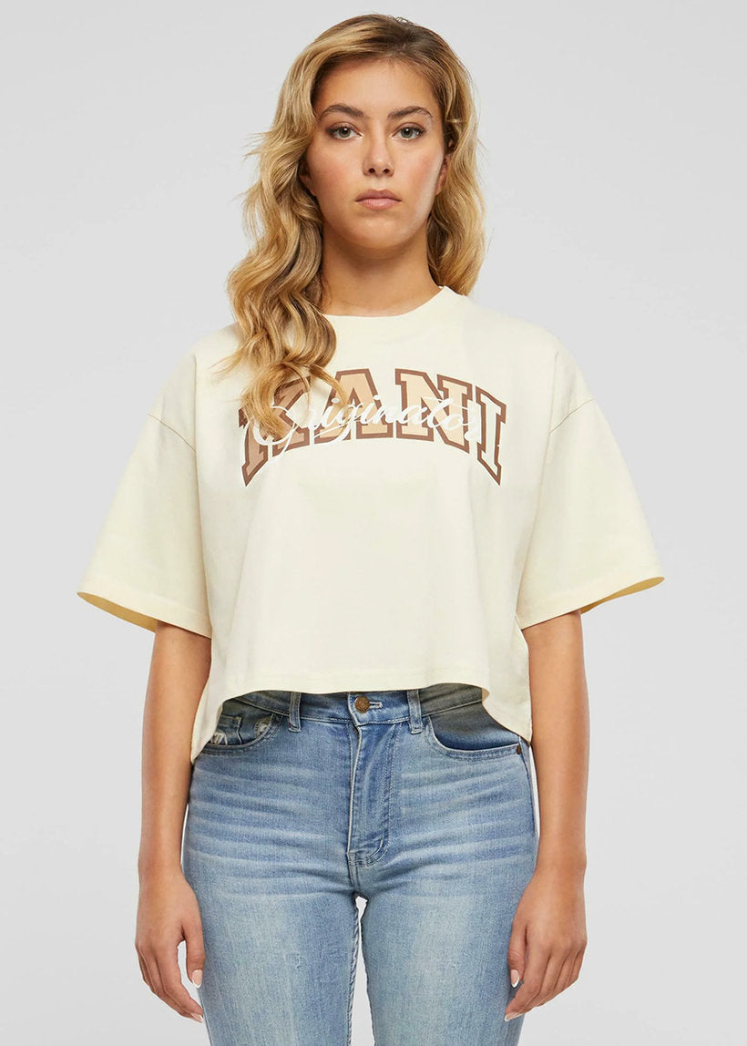 Karl Kani KW242-026 Serif Originator off white crop tee