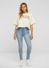 Karl Kani KW242-026 Serif Originator off white crop tee