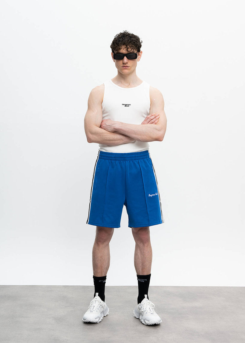 DANGEROUS MINDS 806 Blue white stripe short track pants