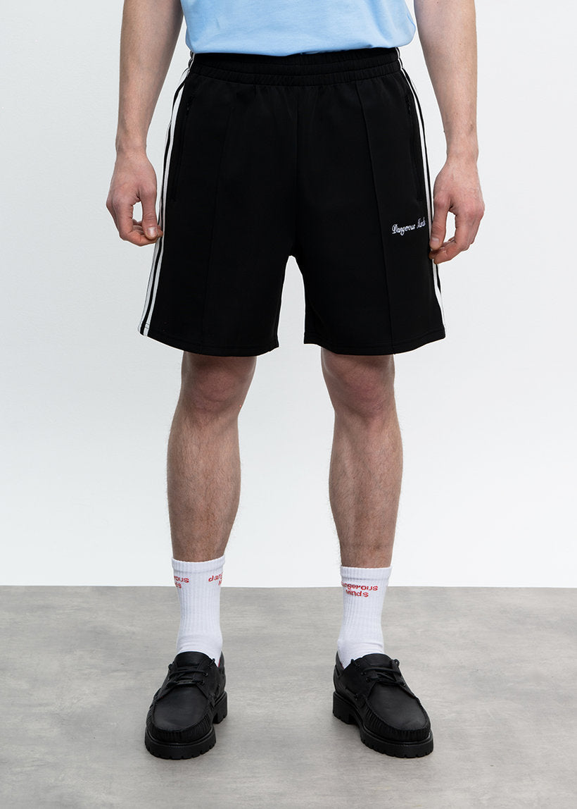 DANGEROUS MINDS 803 Black white stripe short track pants