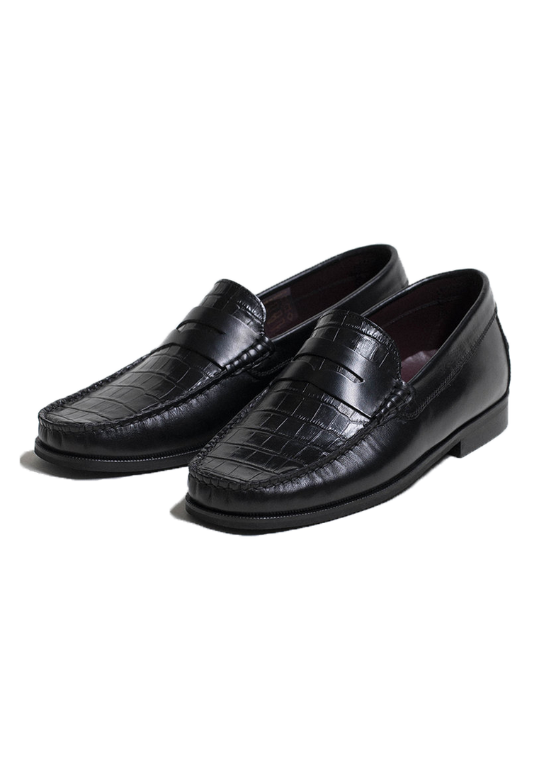 Dangerous Minds 818 black croco loafer