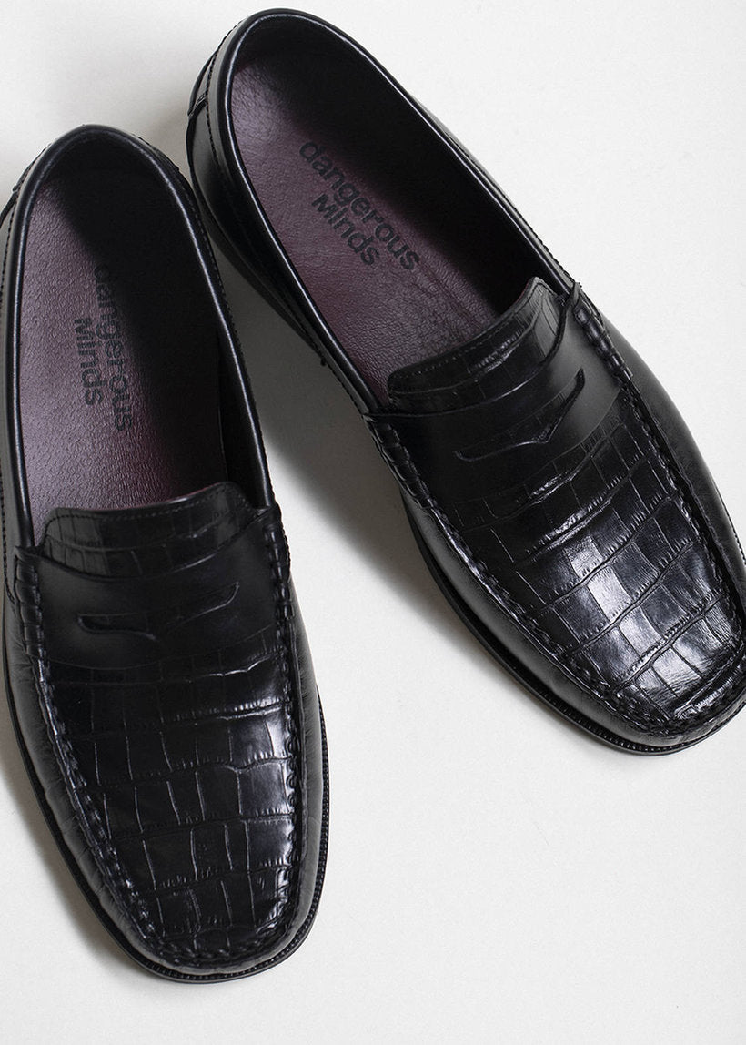 DANGEROUS MINDS 818 Loafer black croco
