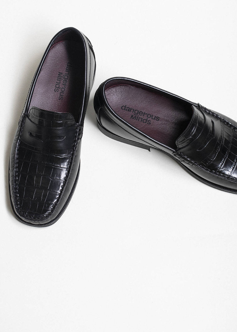 DANGEROUS MINDS 818 Loafer black croco
